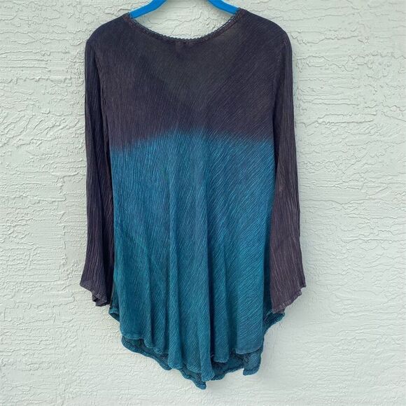 Greater Good Women's Boho Hippie Crinkle Sequin Tunic Top Multicolor Size L/XL - Picture 2 of 8